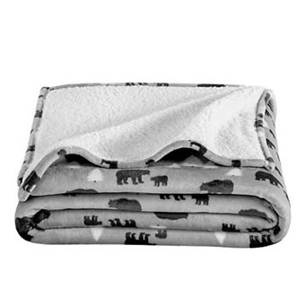 Bare Home Print Sherpa Blanket