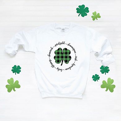 Buffalo Plaid Shamrock Circle Sweatshirt
