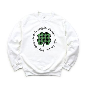 Buffalo Plaid Shamrock Circle Sweatshirt