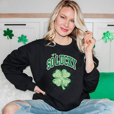 So Lucky Cheetah Shamrock Sweatshirt