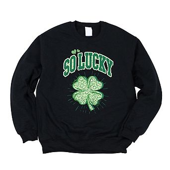 So Lucky Cheetah Shamrock Sweatshirt