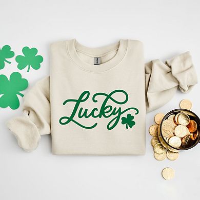 Cursive Lucky Clover Sweatshirt