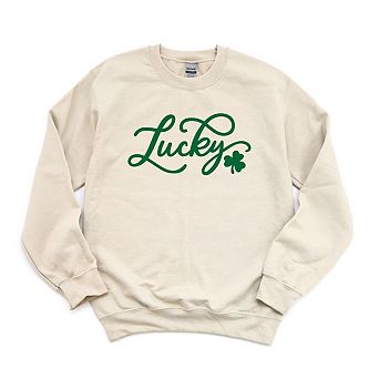 Cursive Lucky Clover Sweatshirt