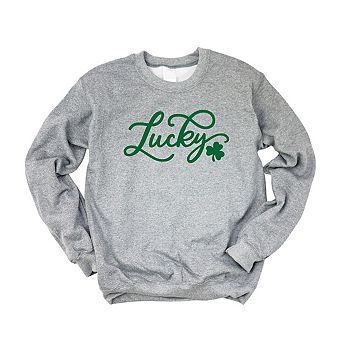 Cursive Lucky Clover Sweatshirt