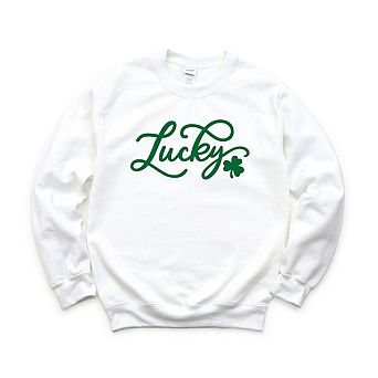 Cursive Lucky Clover Sweatshirt