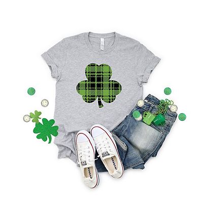 Buffalo Plaid Clover Short Sleeve Graphic Tee