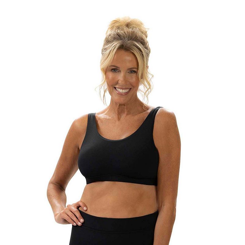 Women's Dolfin Scoop Neck Bikini Top, Size: Large, Black