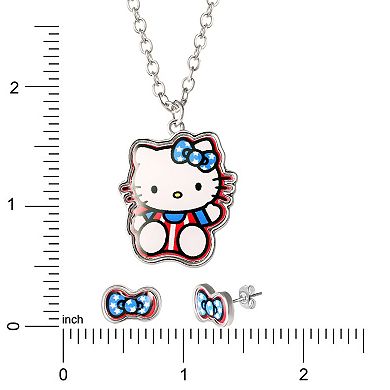 Hello Kitty Americana Earring & Pendant Necklace Set