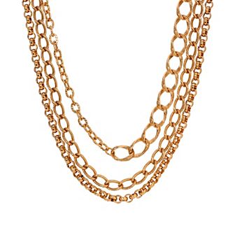 1928 14k Gold Tone Multi-Chain Necklace