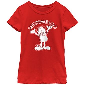 Girls Garfield Most Huggable Mom Graphic Tee