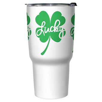 Lucky Shamrock Graphic Stainless Steel Travel Mug