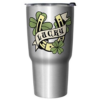 Lucky Horseshoe Graphic Stainless Steel Travel Mug