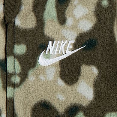 Newborn Baby Boys Nike Sportswear Microfleece Camo Footed Coverall