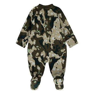 Newborn Baby Boys Nike Sportswear Microfleece Camo Footed Coverall