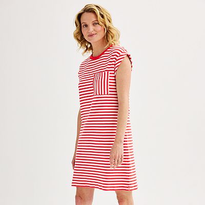 Women s Sonoma Goods For Life Striped T Shirt Dress