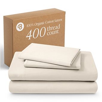 Bare Home 100% Organic Cotton Sateen Sheet Set