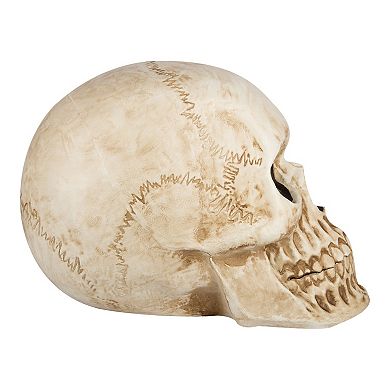 Gemmy Lighted Skull with Candle Flicker Halloween Decor- 27.5"