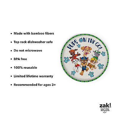 Zak Designs Paw Patrol 8-in. Melamine Bamboo Plate With Rim