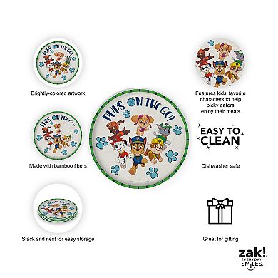 Zak Designs Paw Patrol 8-in. Melamine Bamboo Plate With Rim