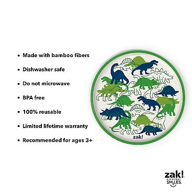 Zak Designs Kids 8-in. Melamine Bamboo Plate With Rim