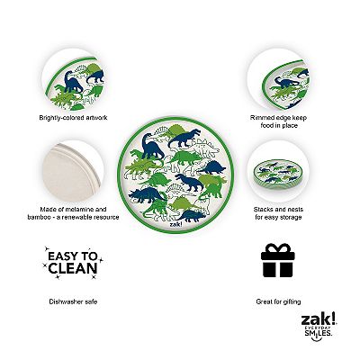 Zak Designs Kids 8-in. Melamine Bamboo Plate With Rim