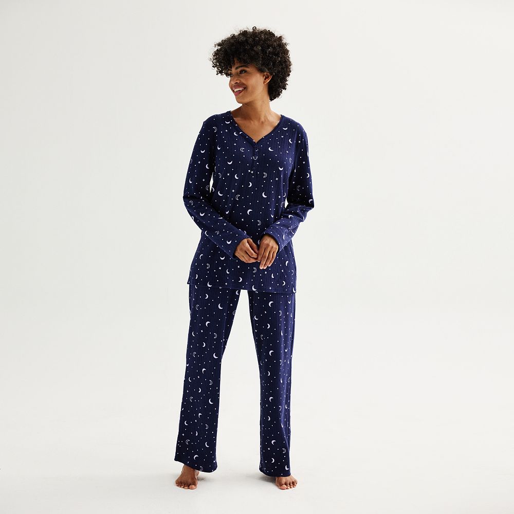 Women's Croft & Barrow® Long Sleeve Pajama Top & Pajama