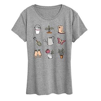 Women's Gardening Grid Graphic Tee