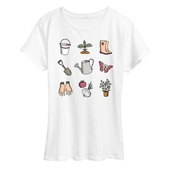 Women's Gardening Grid Graphic Tee