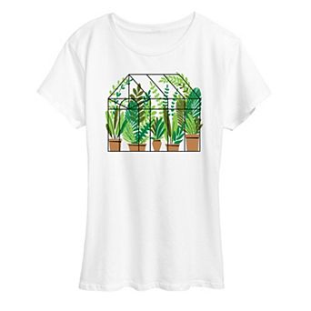 Women's Greenhouse With Plants Graphic Tee