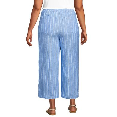 Plus Size Lands' End High-Rise Wide Leg Crop Pants