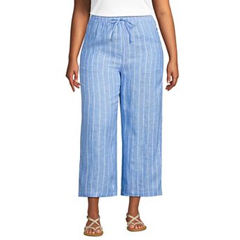 Plus Size Lands' End High-Rise Wide Leg Crop Pants
