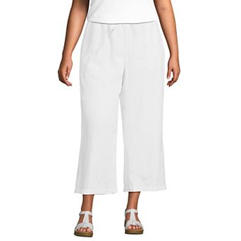 Plus Size Lands' End High-Rise Wide Leg Crop Pants