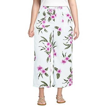 Plus Size Lands' End High-Rise Wide Leg Crop Pants