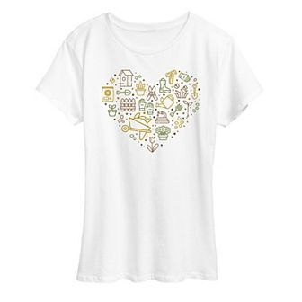Women's Gardening Supplies Heart Graphic Tee