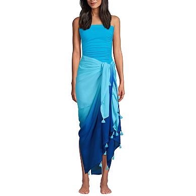 Women's Lands' End Ombre Tasseled Swim Cover-Up Sarong