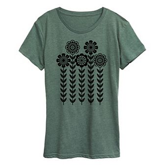 Women's Scandinavian Flowers Graphic Tee