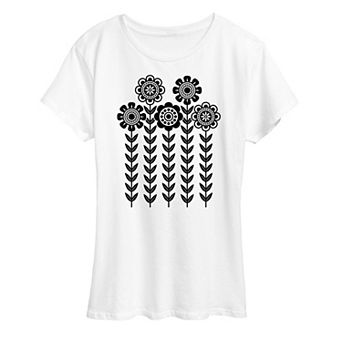 Women's Scandinavian Flowers Graphic Tee
