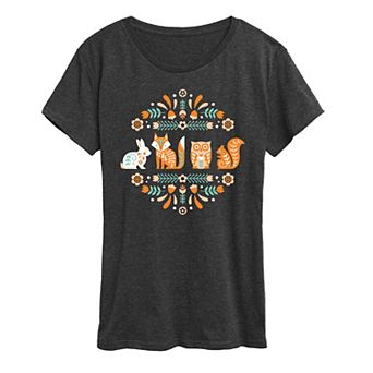 Women's Scandinavian Woodland Creatures Graphic Tee