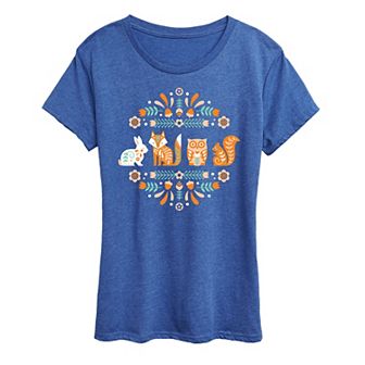 Women's Scandinavian Woodland Creatures Graphic Tee