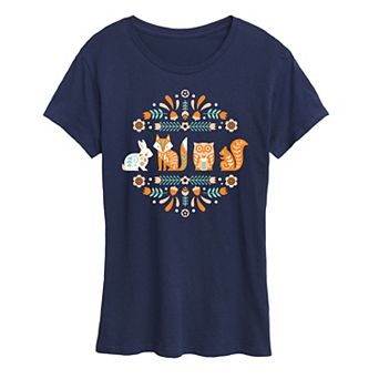 Women's Scandinavian Woodland Creatures Graphic Tee