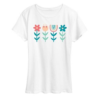 Women's Scandinavian Boho Flowers Graphic Tee