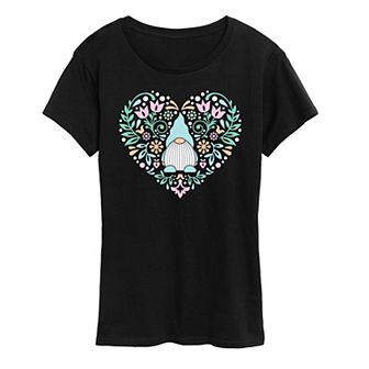 Women's Scandinavian Gnome Heart Graphic Tee