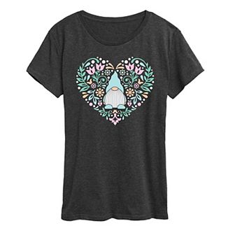 Women's Scandinavian Gnome Heart Graphic Tee