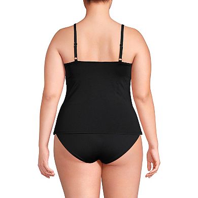 Plus Size Lands' End Chlorine Resistant Square Neck Tankini Swimsuit Top