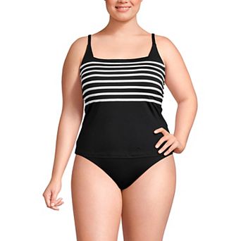 Plus Size Lands' End Chlorine Resistant Square Neck Tankini Swimsuit Top