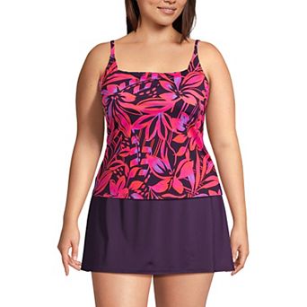 Plus Size Lands' End Chlorine Resistant Square Neck Tankini Swimsuit Top