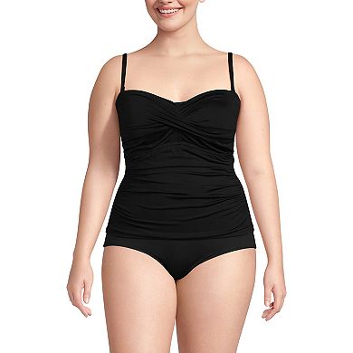 Plus Size Lands' End Chlorine Resistant Bandeau Tankini Swimsuit Top