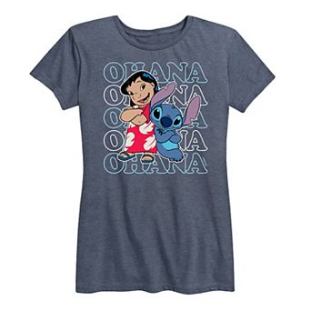 Disney's Lilo & Stitch Women's Ohana Repeated Graphic Tee