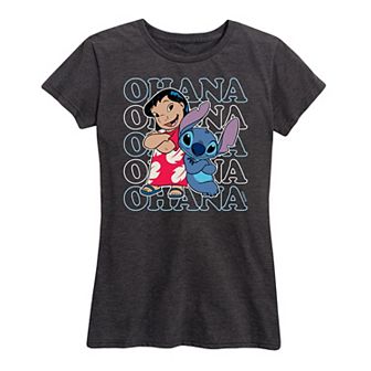 Disney's Lilo & Stitch Women's Ohana Repeated Graphic Tee