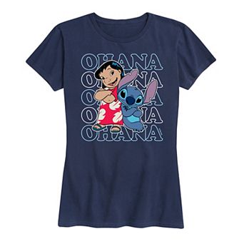 Disney's Lilo & Stitch Women's Ohana Repeated Graphic Tee